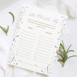 Invitación Book themed Bridal Shower Age Guessing Game Card