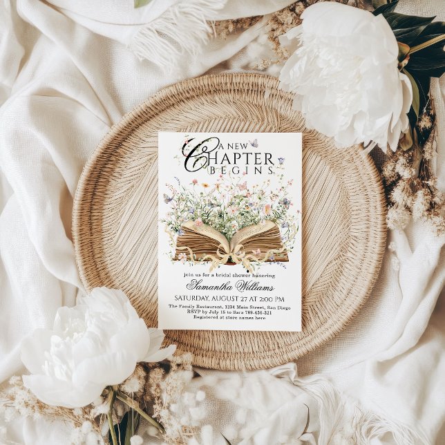 Invitación Book Wildflower A New Chapter Begin bridal Shower (Subido por el creador)