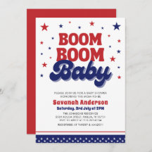 Boom Boom Baby 4jul Baby Shower Patriótico