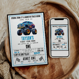 Invitación Boom de camión con zoom Vroom | 1.ᵉʳ Fiesta de cum