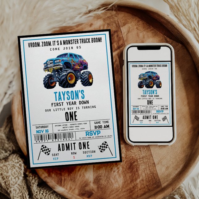 Invitación Boom de camión con zoom Vroom | 1.ᵉʳ Fiesta de cum (Subido por el creador)