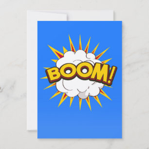 Invitación ¡Boom! Explosión de dibujos animados