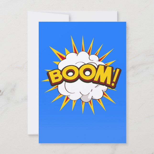 Invitación ¡Boom! Explosión de dibujos animados (Reverso)