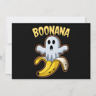 Invitación Boonana Fantasma Lindo Plátano Halloween