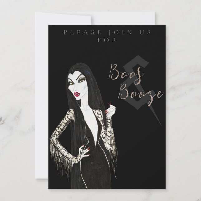 Invitación Boos and Booze Adult Halloween Party Invitation (Anverso)