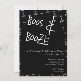 Invitación Boos and Booze Halloween Party