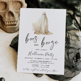 Invitación Boos and Booze Halloween Party Invitation Ghost