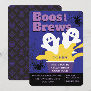 Invitación Boos & Brews, Fiesta de Cerveza Espeluznante, Hall