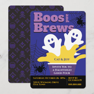 Invitación Boos & Brews, Fiesta de Cerveza Espeluznante, Hall