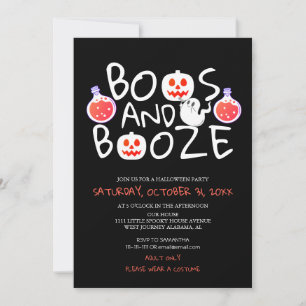 Invitación Boos espeluznantes y fiesta de Halloween para Adul