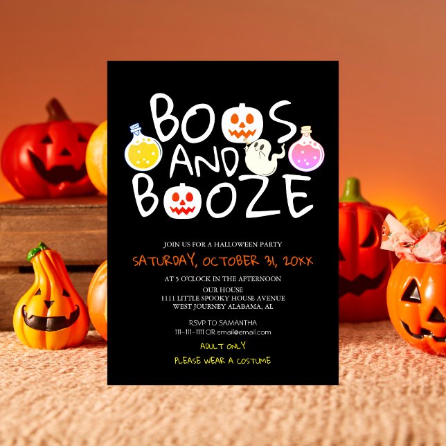 Invitación Boos espeluznantes y fiesta de Halloween para Adul (Subido por el creador)