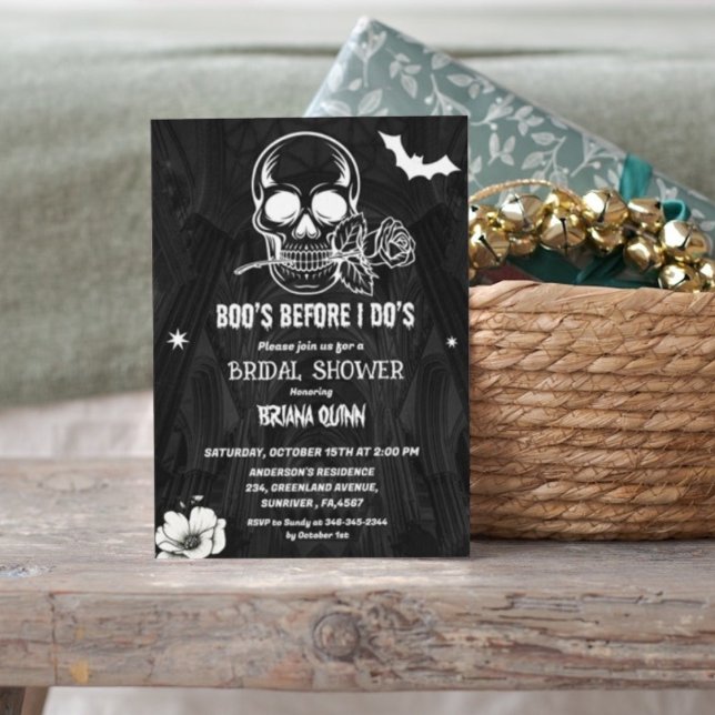 Invitación Boos góticos de Halloween antes de la ducha de nov (Subido por el creador)