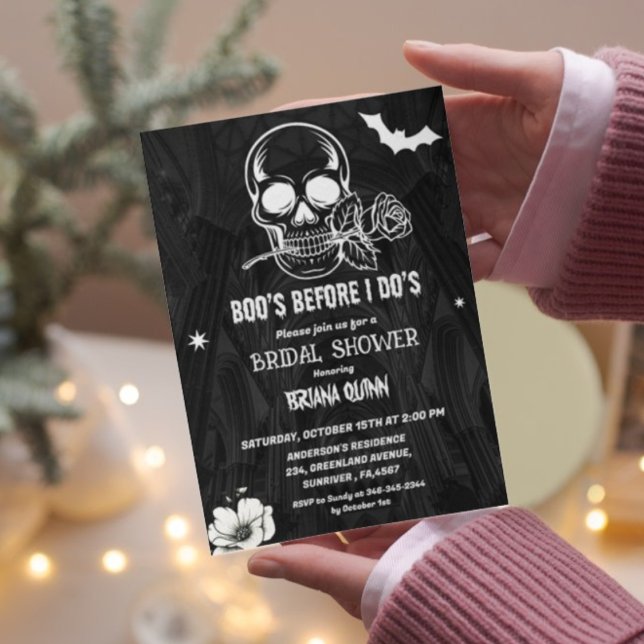 Invitación Boos góticos de Halloween antes de la ducha de nov (Subido por el creador)