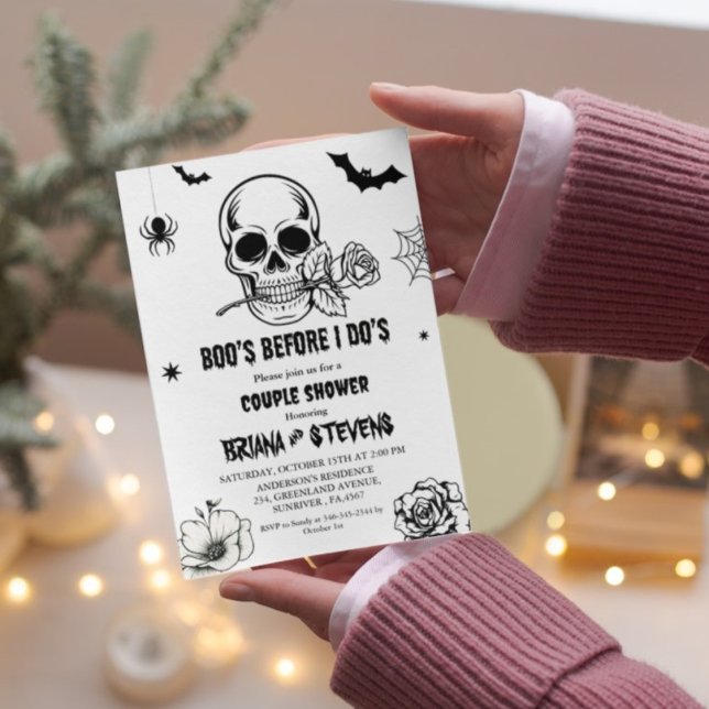 Invitación Boos Mínimos De Halloween Antes De La Ducha Pareja (Subido por el creador)