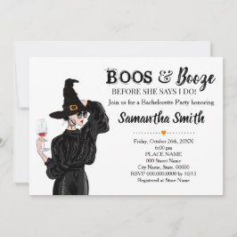 Invitación Boos y alcohol antes de la ducha de novia de hallo