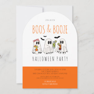 Invitación Boos y alcohol citan fiesta de Halloween para adul