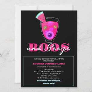 Invitación Boos y alcohol espeluznante fiesta de disfraces de