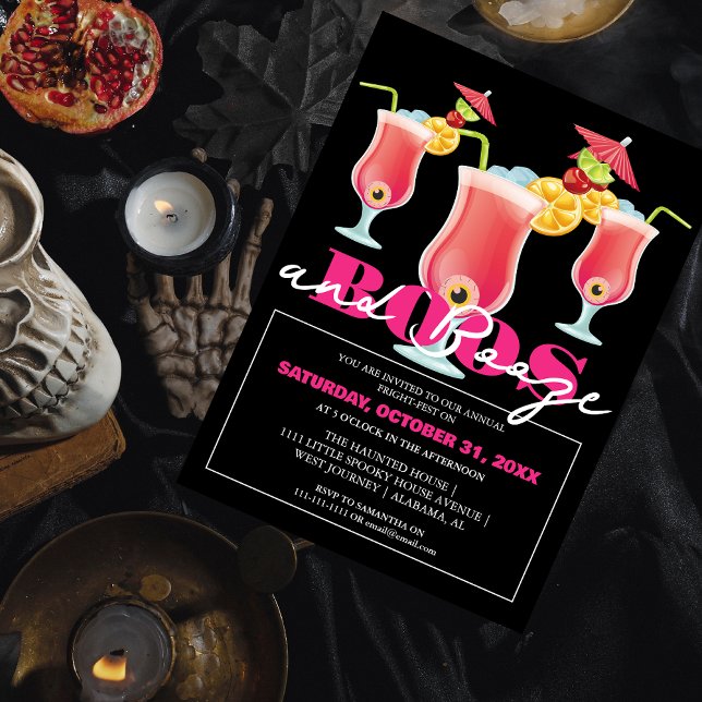 Invitación Boos y alcohol espeluznante fiesta de halloween pa (Subido por el creador)