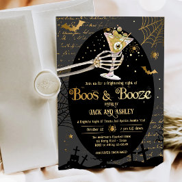 Invitación Boos y alcohol producen fiesta de Halloween para a