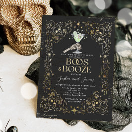 Invitación Boos Y Booze Adultos Fiesta Gótico Halloween