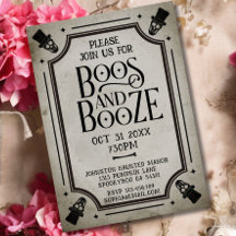 Boos y Booze Adultos Halloween Party Vintage Skull