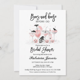 Invitación Boos Y Booze Antes De Halloween Bridal Shower