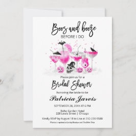 Invitación Boos Y Booze Antes De Halloween Bridal Shower