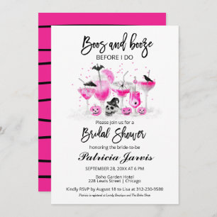 Invitación Boos Y Booze Antes De Halloween Bridal Shower