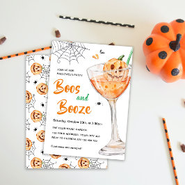 Invitación Boos y Booze Cocktail Halloween Party
