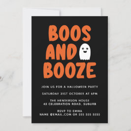 Invitación Boos y Booze divertida fiesta de Fantasma Gratuita