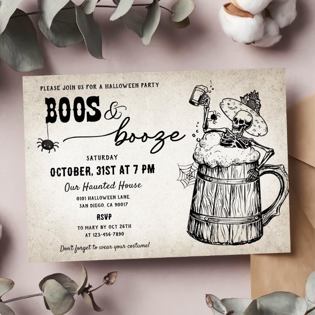Invitación Boos y Booze Fantasma Halloween Party (Subido por el creador)