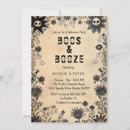Invitación Boos y Booze... hablé de la fiesta de Halloween de