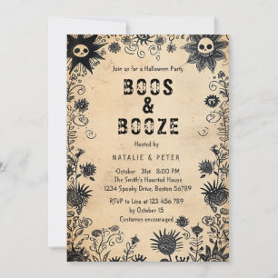 Invitación Boos y Booze... hablé de la fiesta de Halloween de