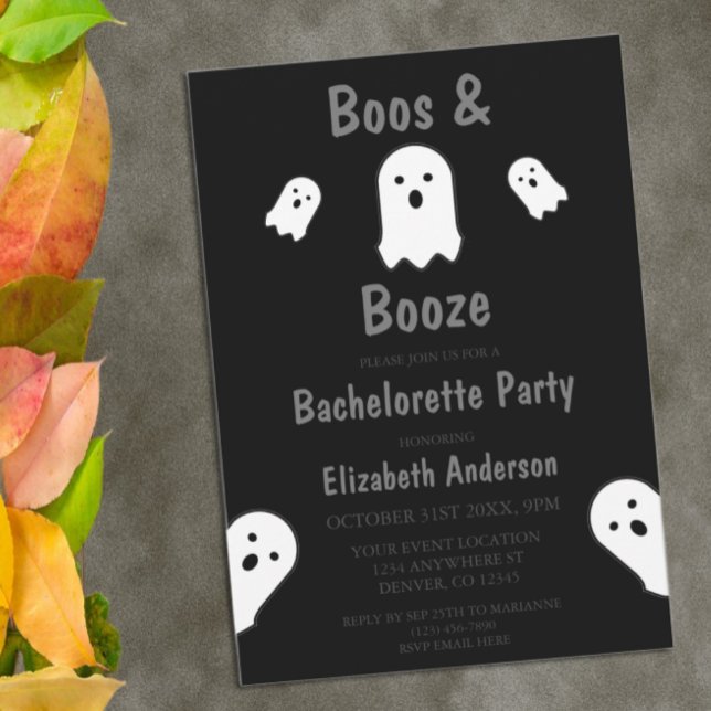 Invitación Boos y Booze Halloween (Subido por el creador)