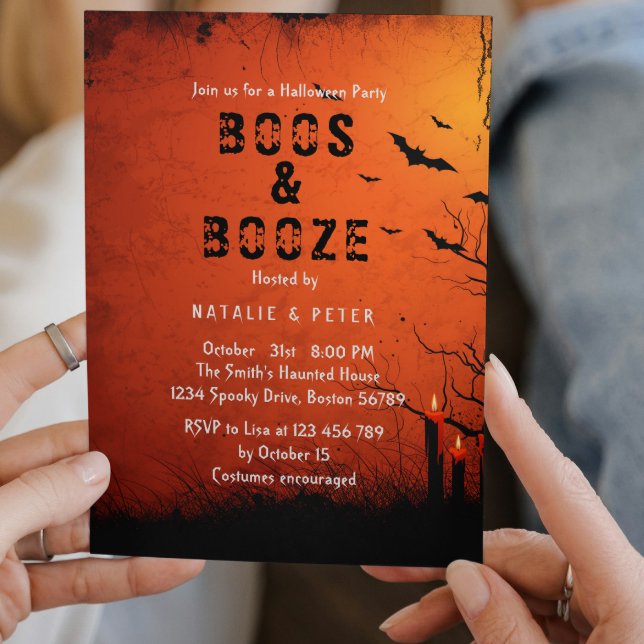 Invitación Boos Y Booze I Velas (Subido por el creador)