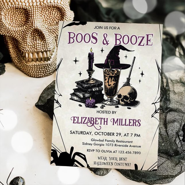 Invitación Boos Y Booze La Fiesta De Halloween Para Adultos (Subido por el creador)