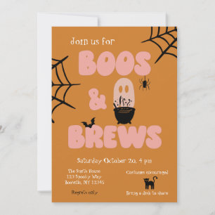 Invitación Boos y breves Naranja de Halloween