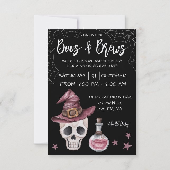 Invitación Boos y fiesta de Halloween (Anverso)