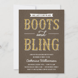 Invitación Boots and Bling | Fiesta de la soltera con aspecto