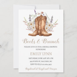 Invitación Boots and Brunch Western Bridal Shower Invitation