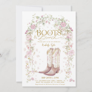 Invitación Boots and Brunch Wildflower Arch Bridal Shower
