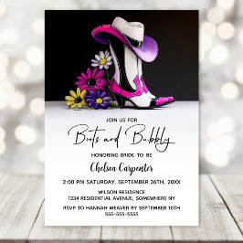 Invitación Boots and Bubbly Bridal Shower
