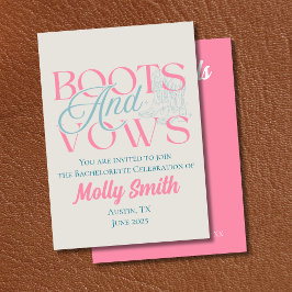 Invitación Boots and Vows - Bachelorette Occidental