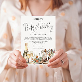Invitación Boots Boho y la burbuja de la ducha de novia