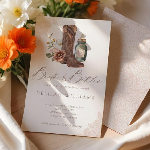 Invitación Boots & Botellas Moda Cowgirl Baby Shower Occident