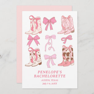 Invitación Boots & Bows Bachelorette