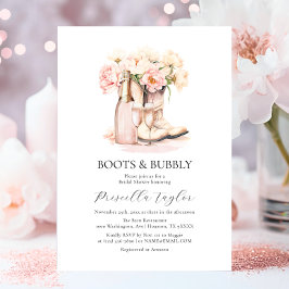 Invitación Boots & Bubbly Cowgirl Champagne BRIDAL SHOWER
