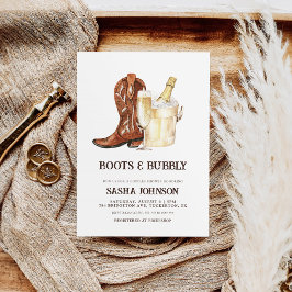 Invitación Boots & Bubbly Rustic Bridal Shower