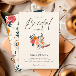 Invitación Boots & Bubbly Western Brillante Ducha