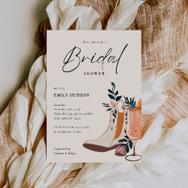 Invitación Boots & Bubbly Western Brillante Ducha